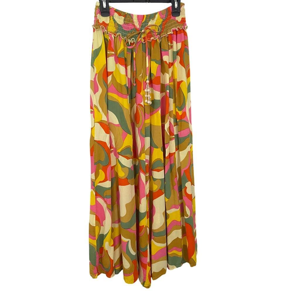 True Destination Resort Wear Bohemian Retro Flare Pants Wide Leg Size Medium